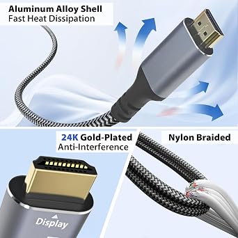 Cyberguys! USB C to HDMI Cable, 4K 60Hz Braided Type-C, 3 FT