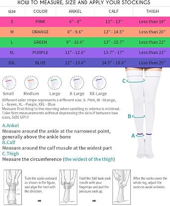 T.E.D. Anti Embolism Stockings Thigh High Knee High for Women Men, 15-20 mmHg Compression TED Hose with Inspect Toe Hole