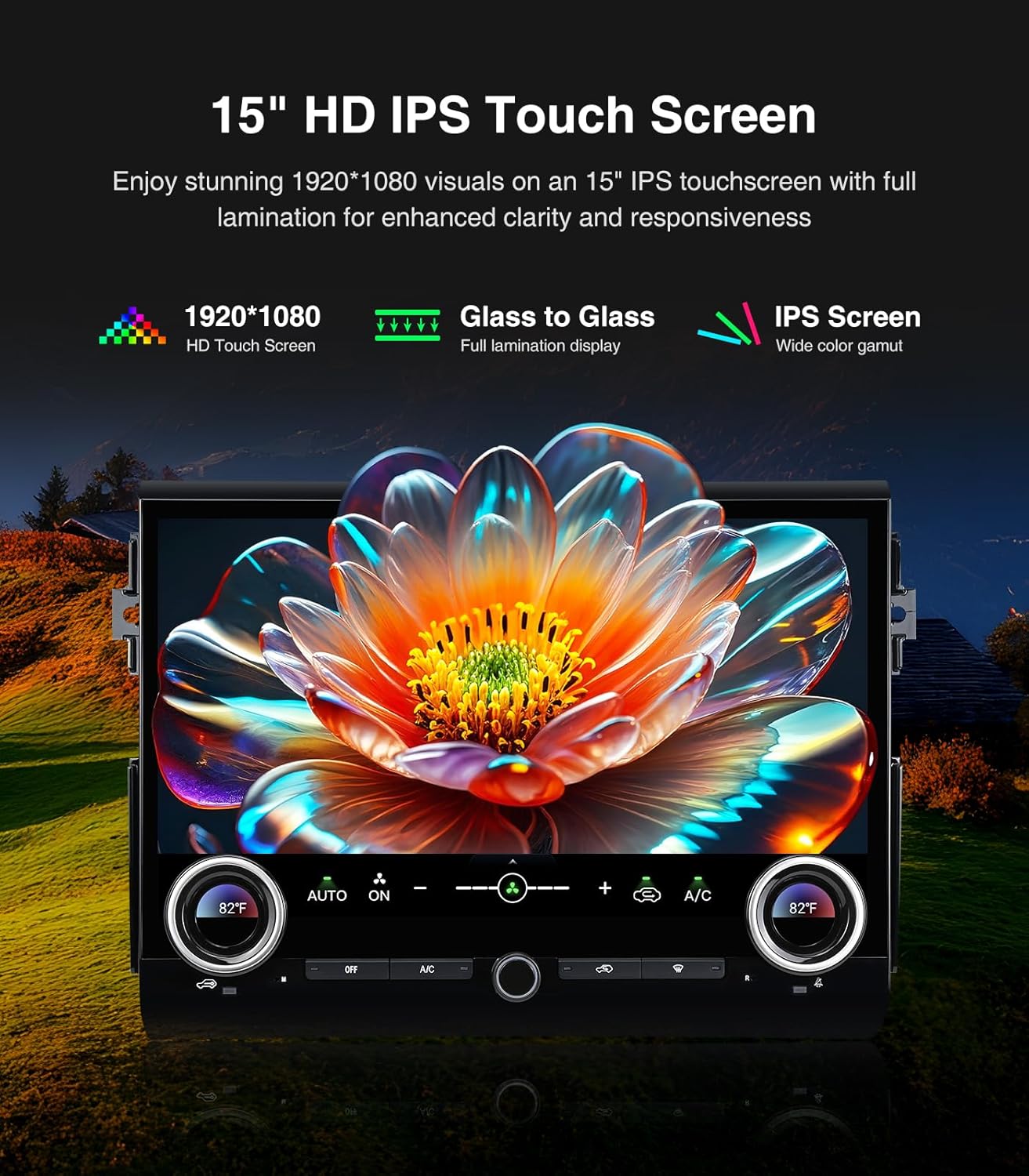 Car Stereo Radio for Toyota FJ Cruiser 2007-2021 Android 13 Radio 15" Touch Screen 6+128G Radio Wireless CarPlay Android Auto Support GPS Navigation Mirror Link Bluetooth WiFi DSP SWC FM AM Dash Kit