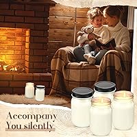 Vista 4 de MTLEE Paquete de 4 velas de soja en tarro Mason de 12 onzas con aceites esenciales, velas perfumadas de cera de soja para el hogar, San Valentín