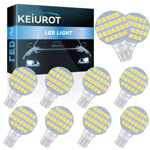 921 LED Bulb RV Light Bulbs T10 194 912 Led Bulb Replacement for RV Camper Light Bulbs Motorhome Boat Ceiling Dome Interior Light, White DC12V, Pack of 10