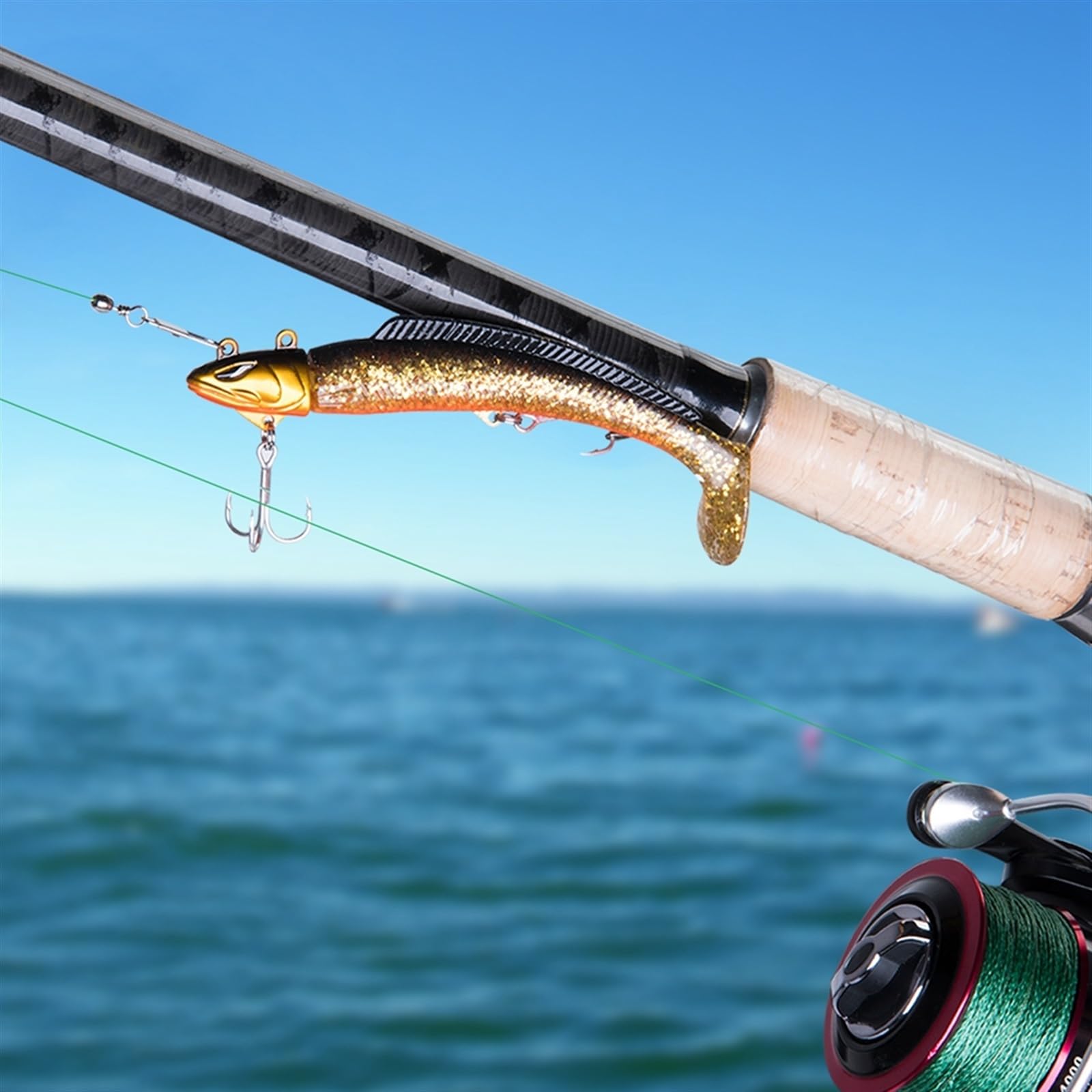 GRFIT Kunstköder 5 Teile/Satz Jig Kopf Weichen Angeln Locken Silikon Wobbler Swimbait Künstliche Köder for Karpfen Hecht Angeln 21g 28g weicher Köder Kunstköder Gummifische