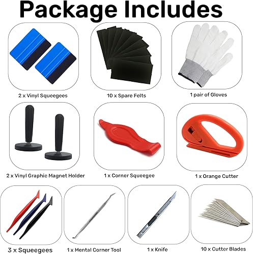Miniatura 2 de Kit de herramientas de envoltura de vinilo de 32 piezas, kit de herramientas de tintado de automóvil, kit de herramientas de tinte de ventana