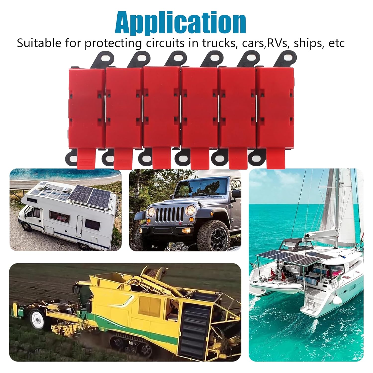 5 Way MIDI AMI Fuse Holder 1-in 5-Out Power Distribution Module 200A BDFS Fuse Block for MIDI Fuses, Bolt Fuses, RV, Automotive, Audio Applications