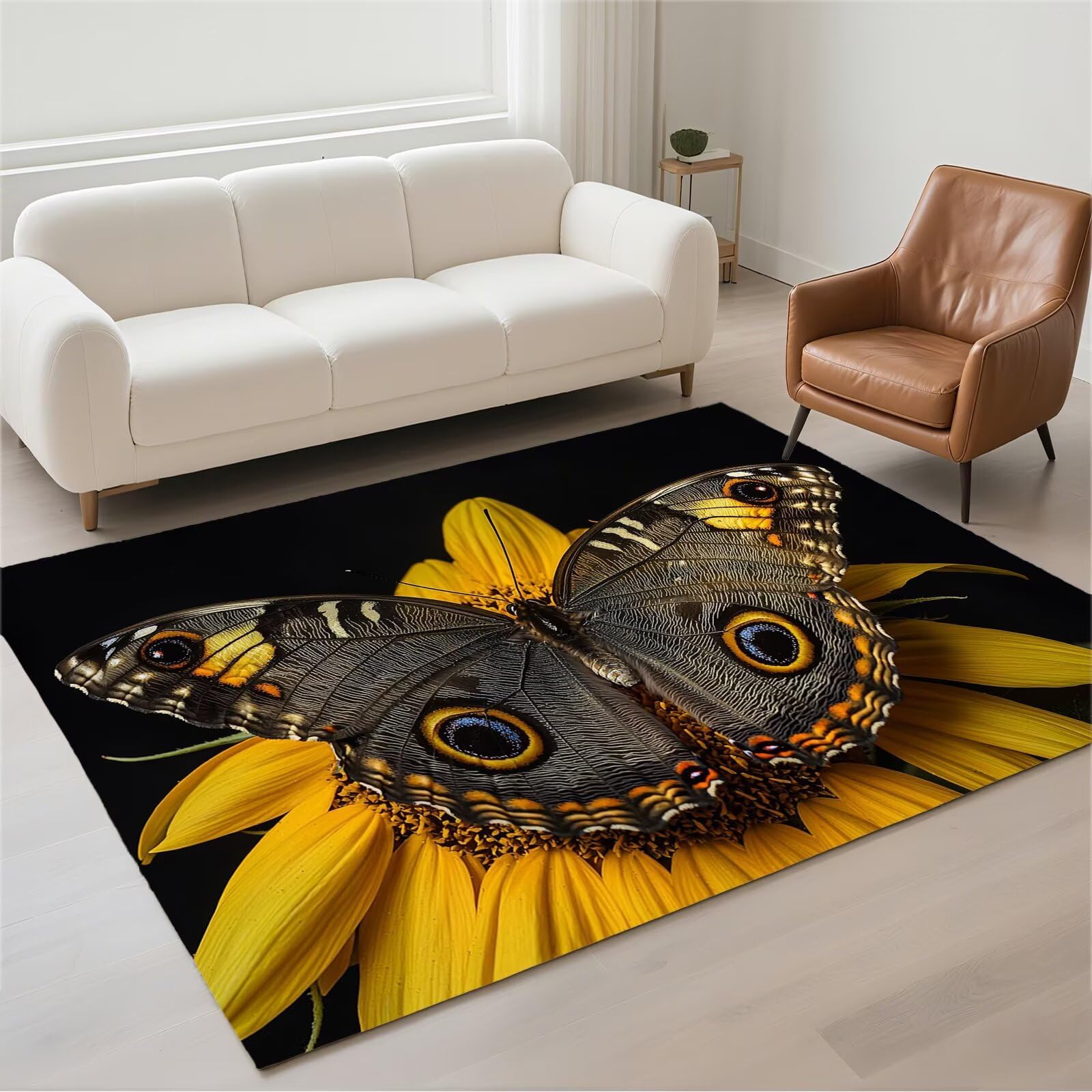 Tapis de salon lavable grand format 160x230 résistant et antidérapant pour chambre