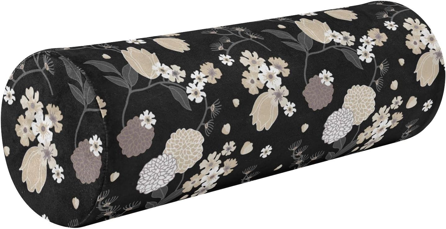FRODOTGV Vintage Oriental Floral Long Bolster Pillow Neck