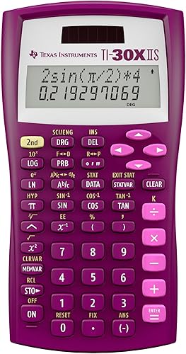 Calculadora científica Texas Instruments TI-30 X IIS 2-Linea, Raspberry Frambuesa,Negro -,Blanco,Lavanda,Rosado,Azul