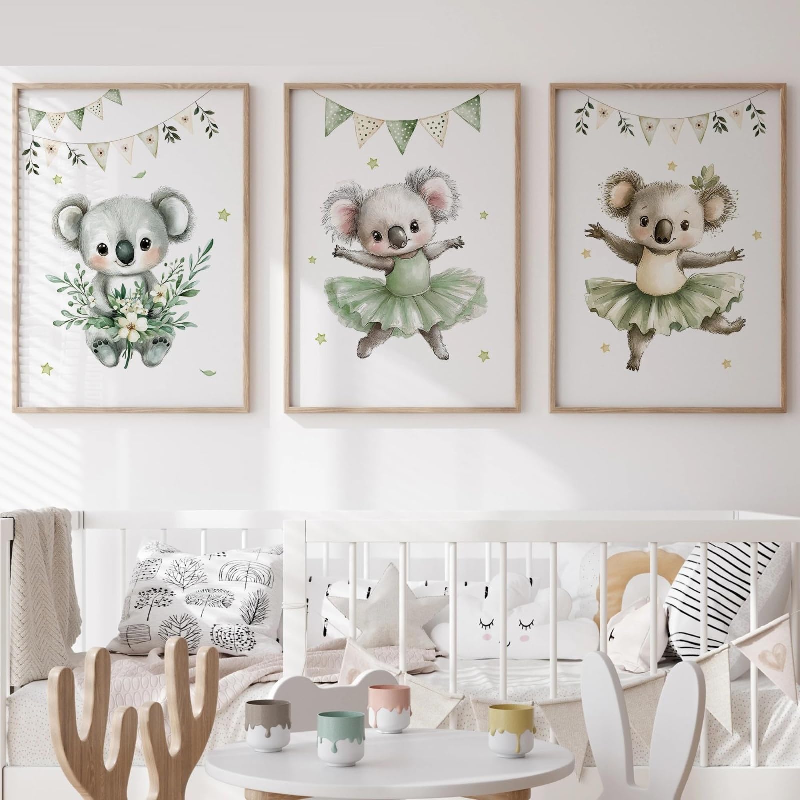 Baibexing Cartoon Koala Party Wall Art Print Canvas Painting Poster Picture For Living Room,Bedroom,Kids Room Home Decor 40X60Cmx3Pcs Unframed