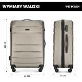 WITTCHEN GLOBE Line Średnia walizka Bagaż podróżny Lekka walizka Twardy bagaż ABS 4 kółka Zamek szyfrowy Uchwyt teleskopowy Rozmiar M Szampański