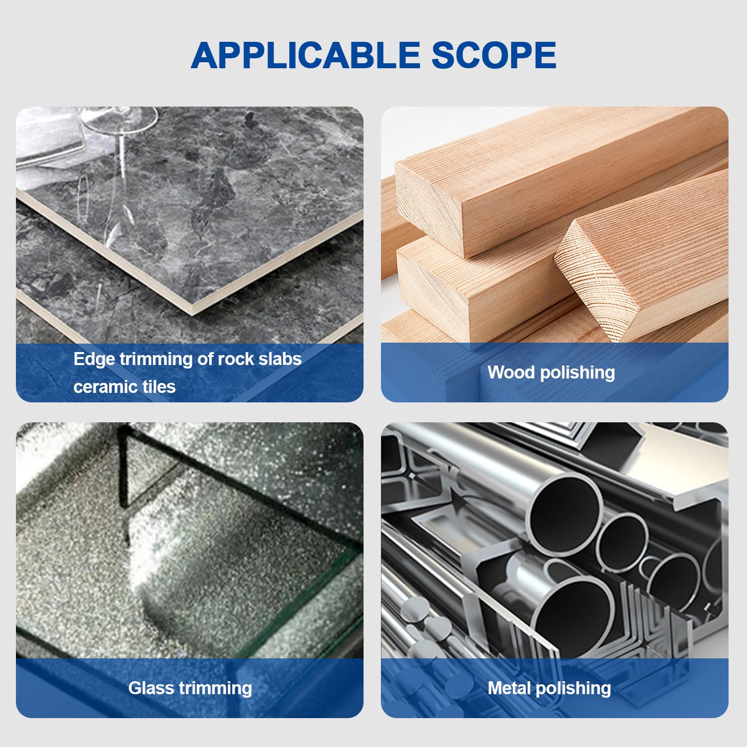 Z-Lion Diamond Hand Polishing Pads Long Working Life Extremely Sharp for Glass Granite Marble Stone Ceramic,Electroplated Hand Sanding Blocks Pack of 4