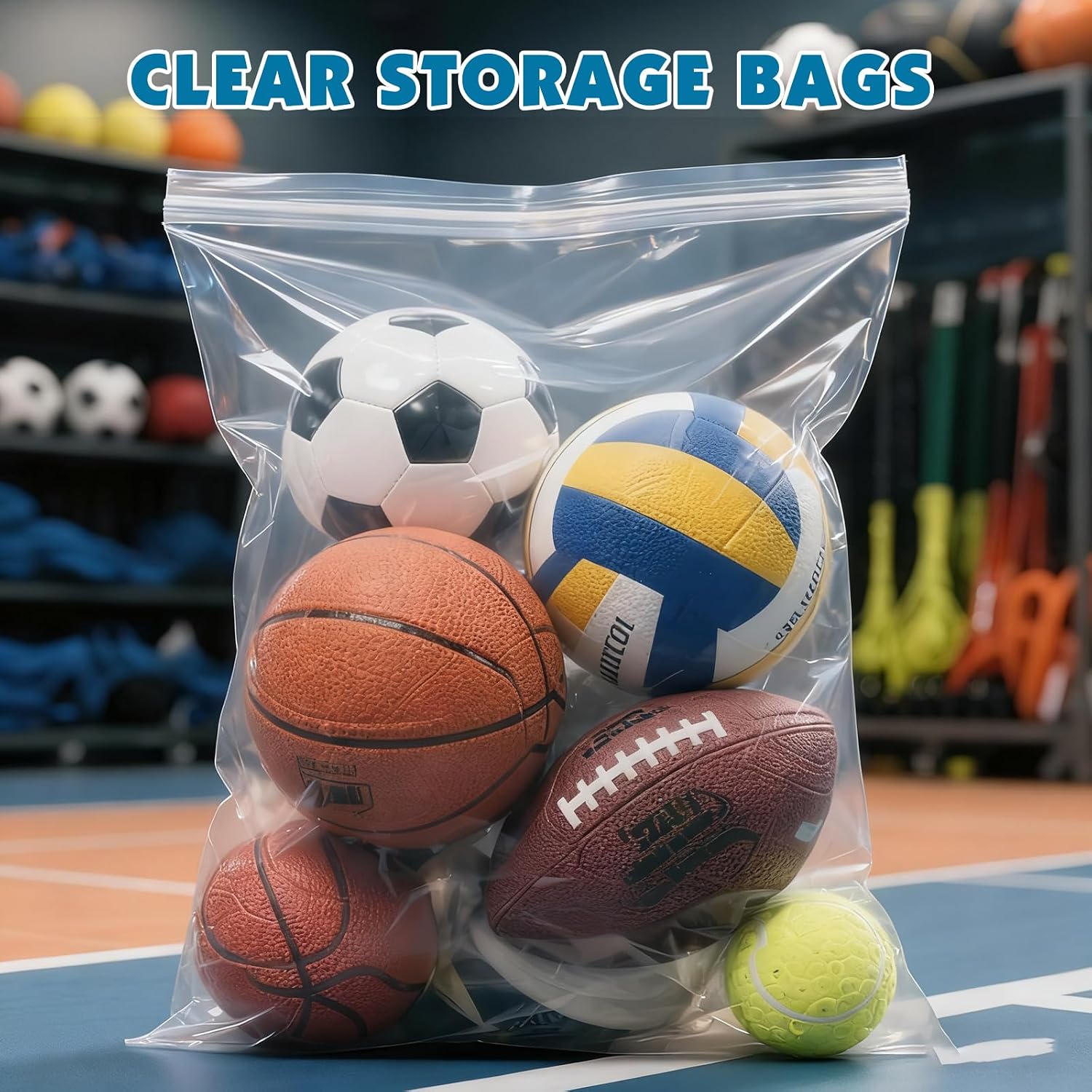 20 Pack Large 5 Gallon Storage Bags with Zipper Top, 18 x 24in Zipper Bags