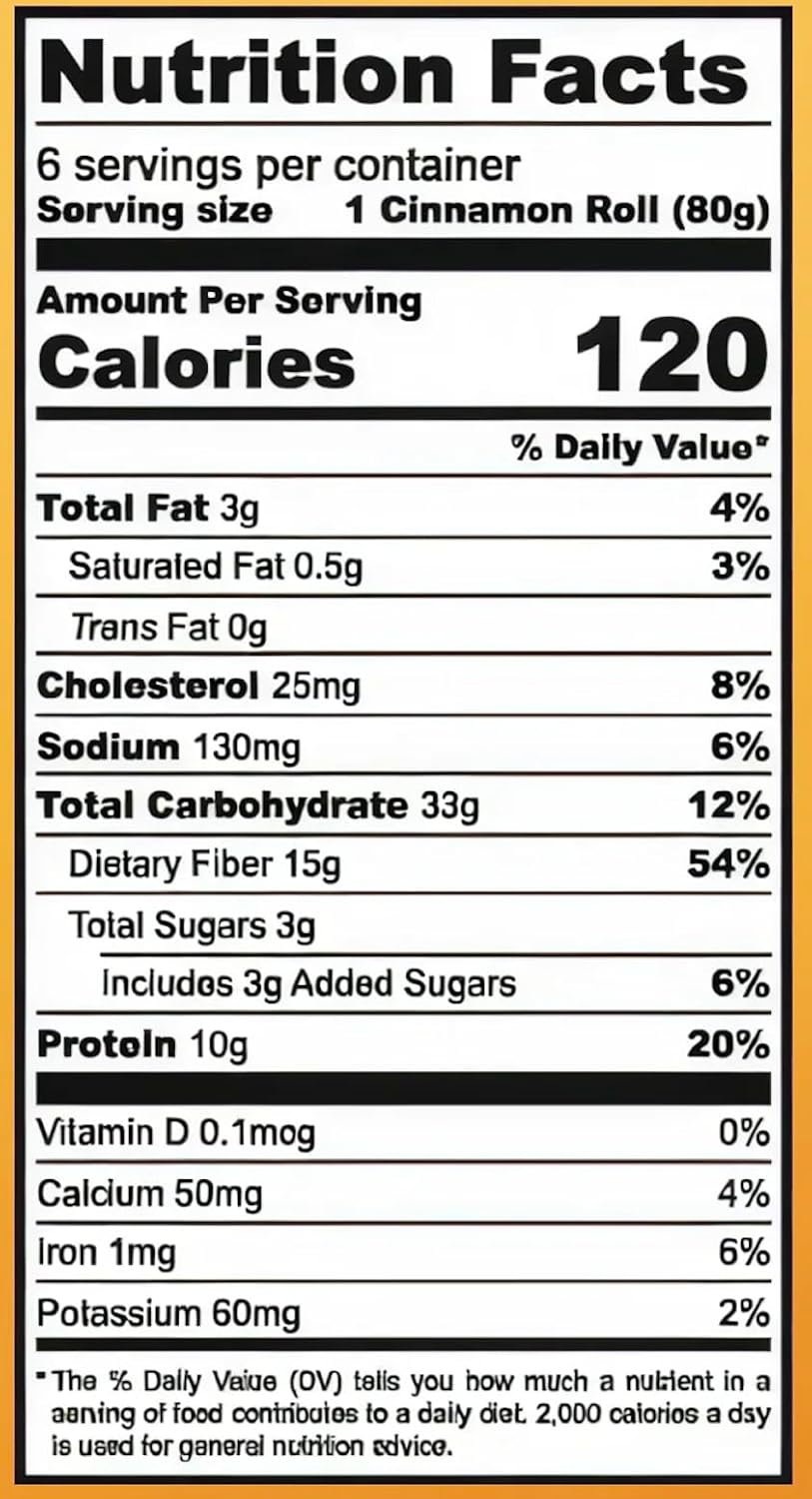 2 Bags of 6 ROYO Rolls (12 rolls), 120 Calories, 8g Net Carbs, 10g Protein, High Fiber, (Cinnamon Rolls (2-Pack))