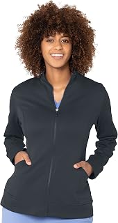 Urbane Performance Tailored Fit Stretch 3-Pkt Fleece Scrub Jacket for Women 9872 Graphite
