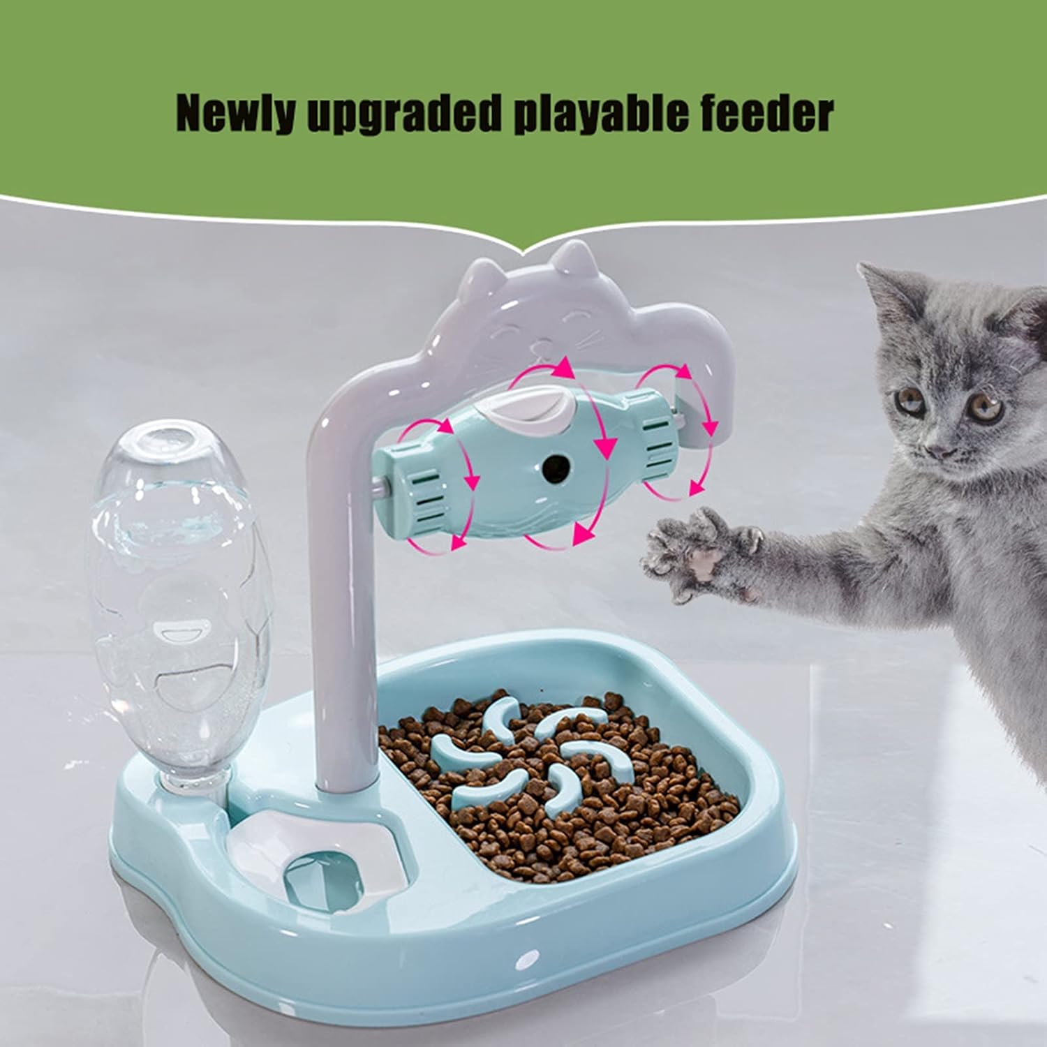 Massage cushion Cat and Dog Feeder Educational Spill Toys, Small and MediumSized Dogs and Cats Intelligence Rotary Spill Toys, Pet Supplies AntiBoring Toys and Feeders (Color : Pink) (Grey)