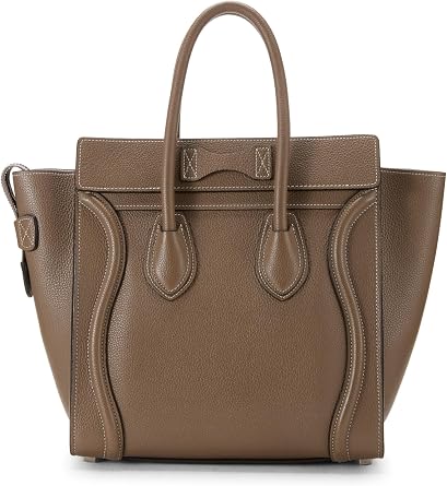 Celine, Pre-loved Grey Drummed Calfskin Luggage Micro, Grey