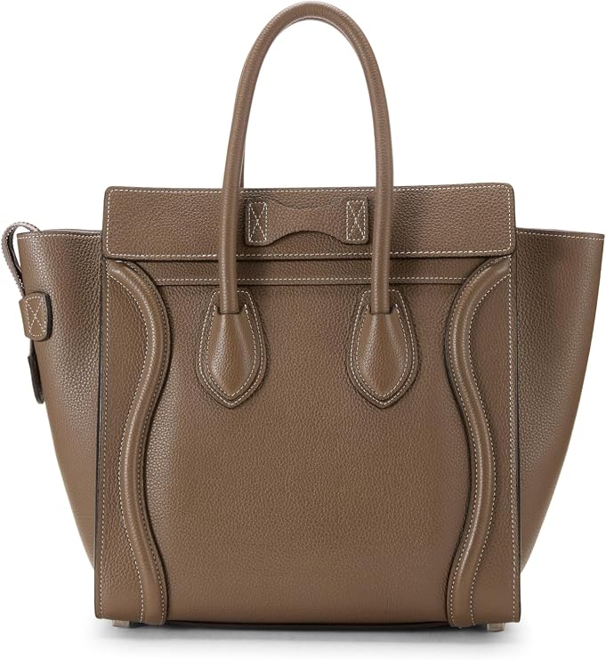 Celine, Pre-loved Grey Drummed Calfskin Luggage Micro, Grey