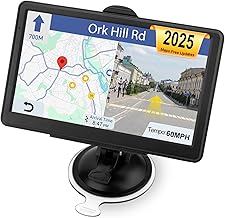 Car GPS Navigator for Truck RV, Car GPS Navigation with 2025 Maps, 7 inch Touchscreen Truck GPS Navigation System, Lifetime Free Updates, RV Vehicle GPS for Trucker with Speed Warning, Voice Guidance