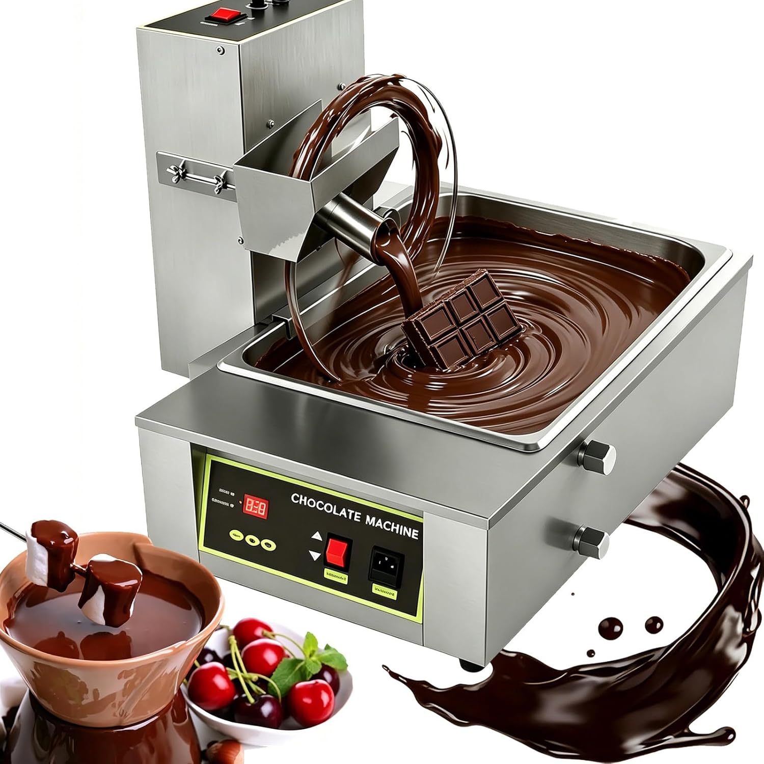 Olla derretidora de chocolate profesional 8kg/12kg con rueda mezcladora