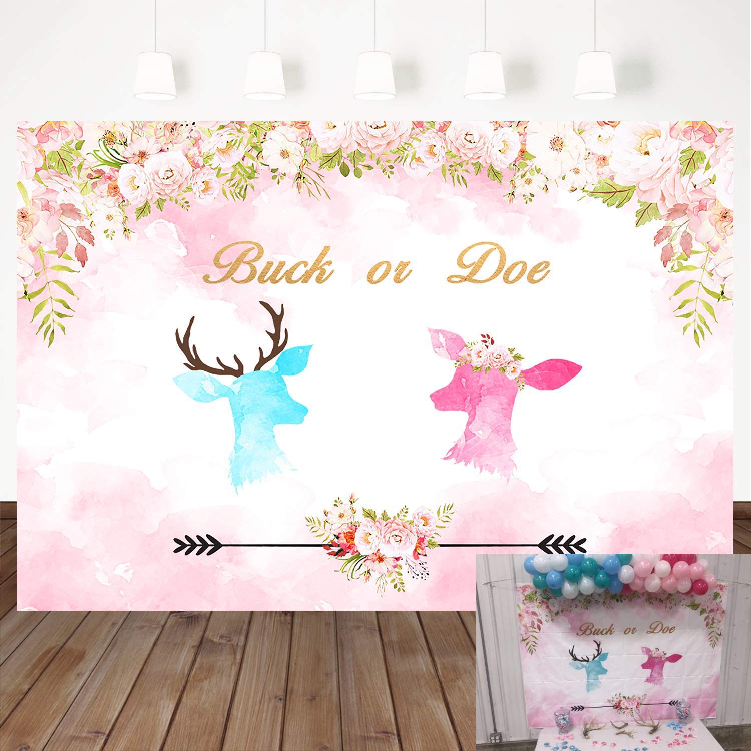 MAGJUCHE Deer Gender Reveal Stickers, 2inch 40 Team Doe Team Buck...