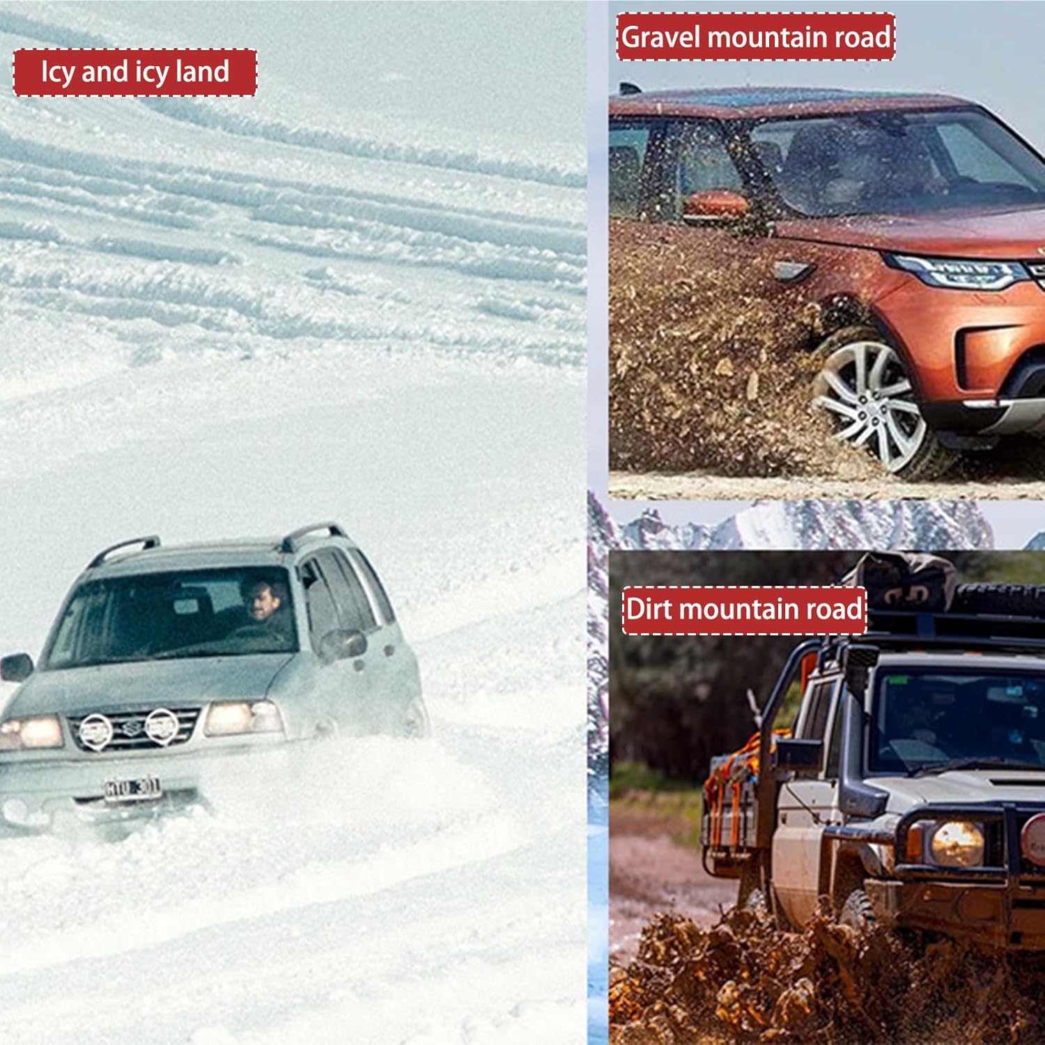 調整可能なアンチスキッド緊急タイヤチェーン、スノータイヤチェーン、215タイヤユニバーサルモデル、車/SUV/ピックアップトラック用