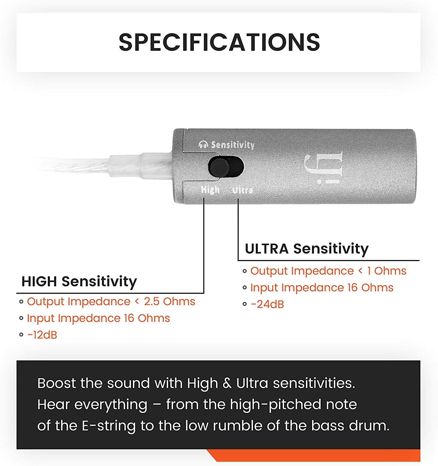 iFi iEMatch+ 3.5mm Male to Female Headphone Jack in-Ear-Monitor Audio/Optimizer/Attenuator