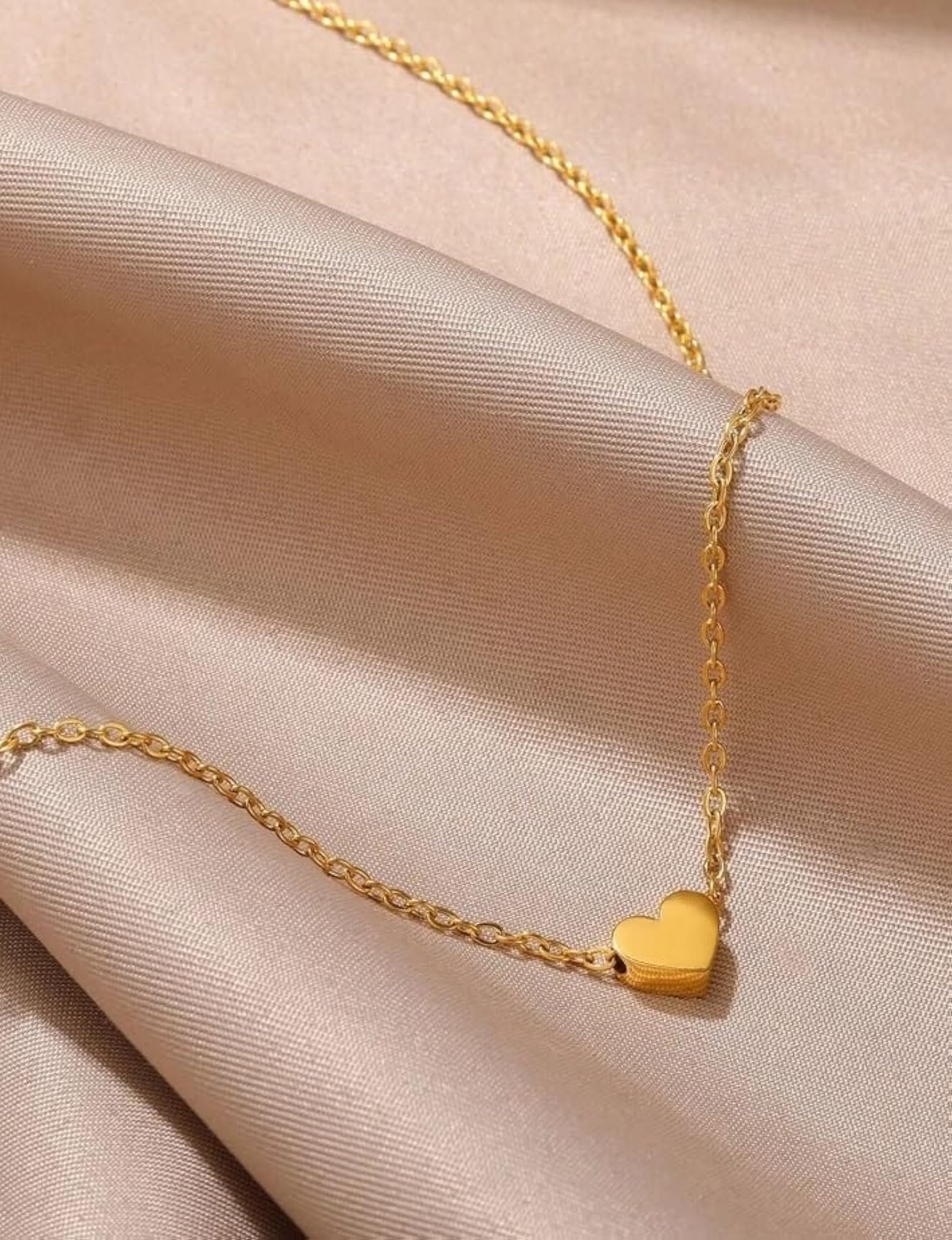 Women's Sterling Silver Love Heart Choker Necklace Set
