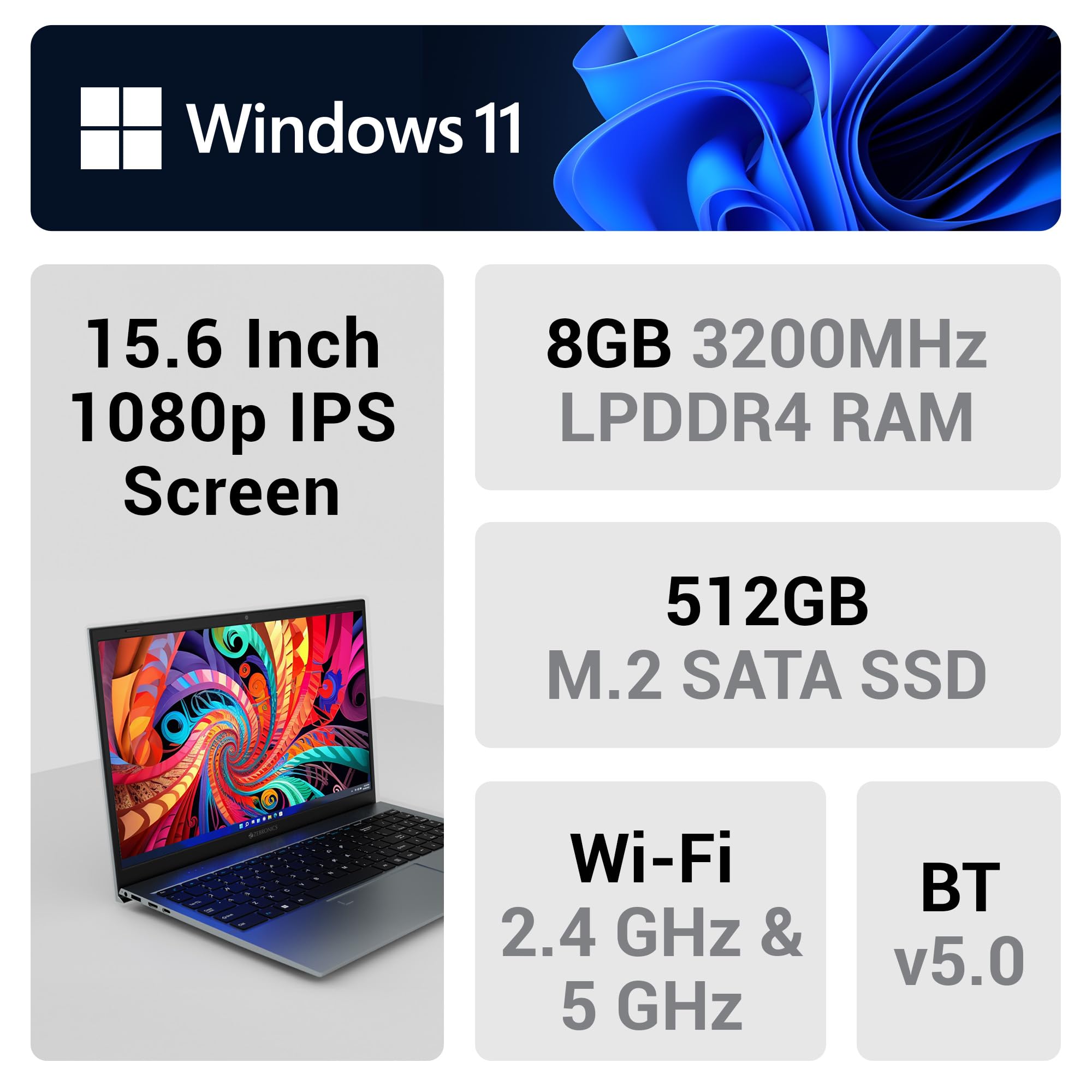 ZEBRONICS PRO Series Y NBC 2S, Intel Core 11th Gen i5 Processor