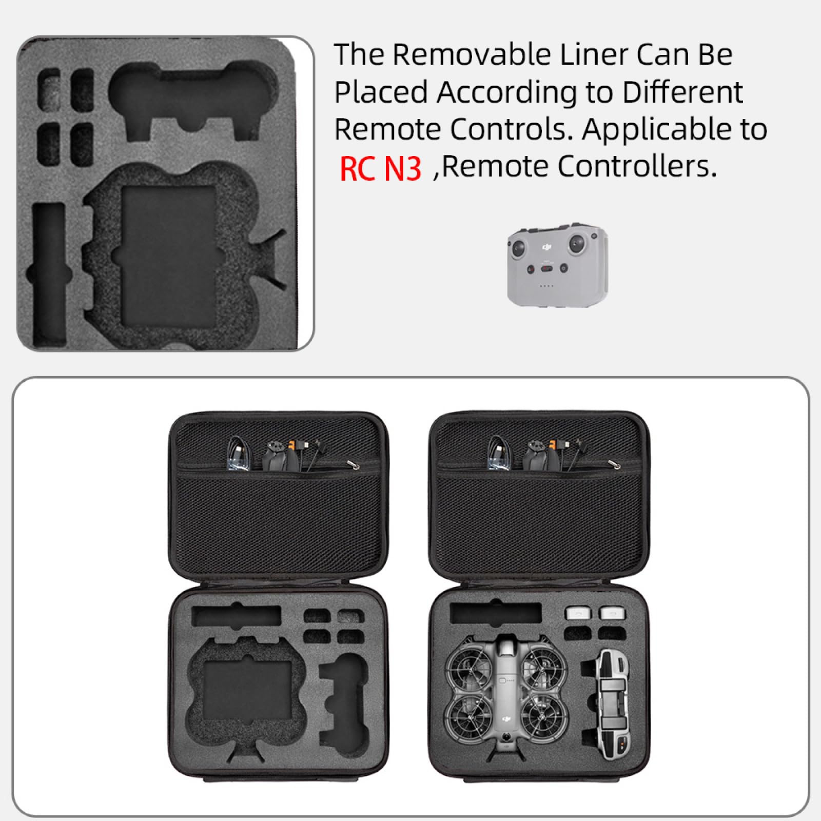 Genérico Carga de Transporte para dji Neo2, Bolsa de Almacenamiento de Viajes para dji NEO2 Volar Más Combo con Mando Remoto RC-N3,Batería de Vuelo Inteligente Neo,Hub de Carga