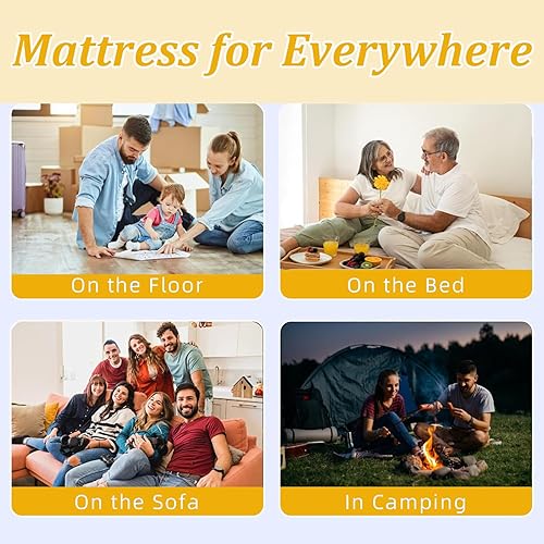 Miniatura 7 de Colchón japonés para el suelo, colchón futón, espuma de alto soporte, plegable, enrollable, tapete de tatami Shikibuton de 4 pulgadas de grosor para