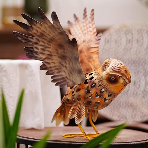 Miniatura 10 de HSHD Luces solares de animales al aire libre - Figura de gallo grande de 18.2 pulgadas, decoración de jardín con arte de metal para patio. Luz de