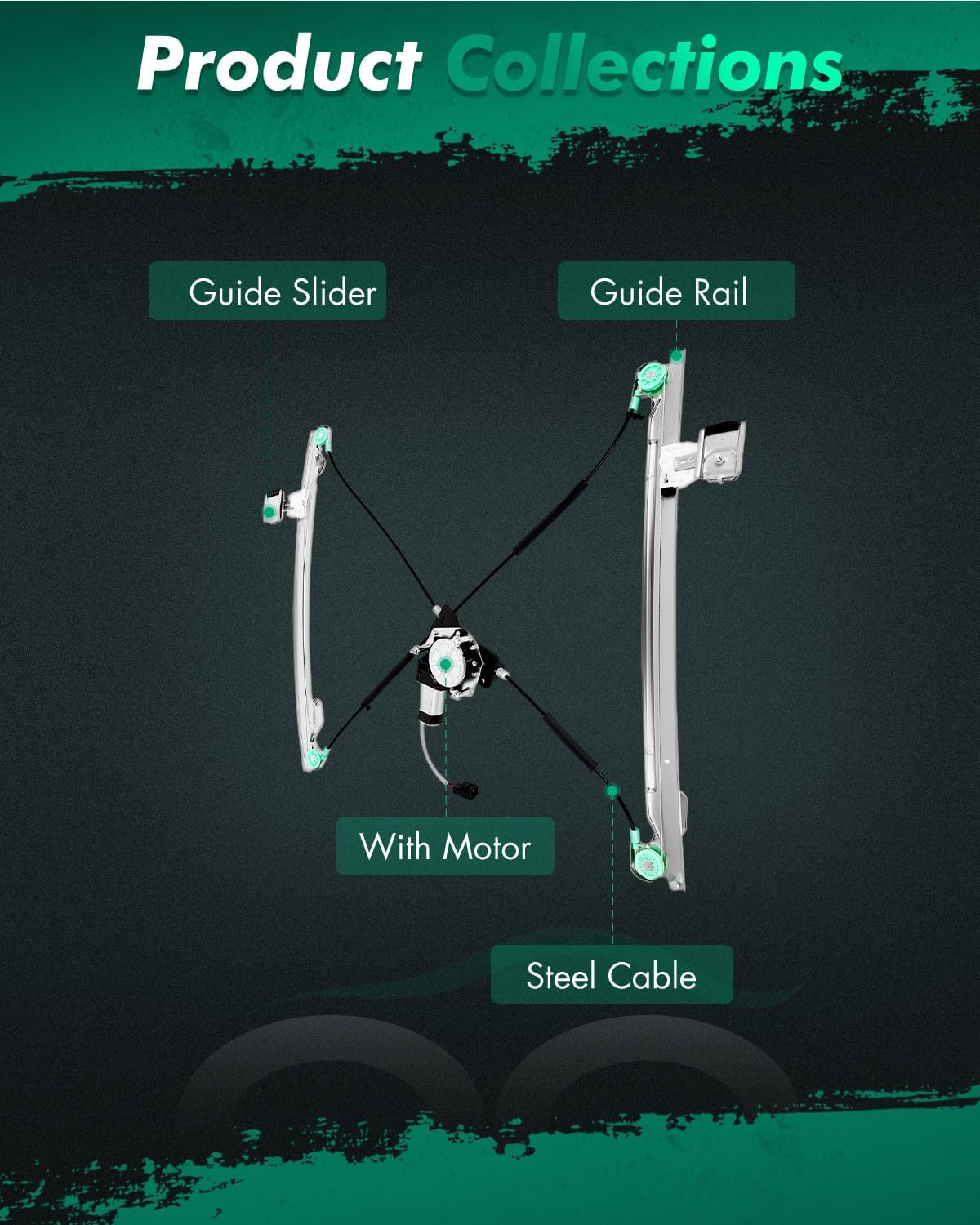 SCITOO Front Left Power Window Regulator Replacement for 2004-2007 for Chrysler Town & Country for Dodge Grand Caravan 741-534 4894527AA