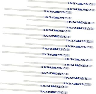 OUNONA 10 pares Palillos de Azul y Blanco Reutilizables Resistentes y Largos Estilo Chino Tradicional para Cenas Casa y Restaurante