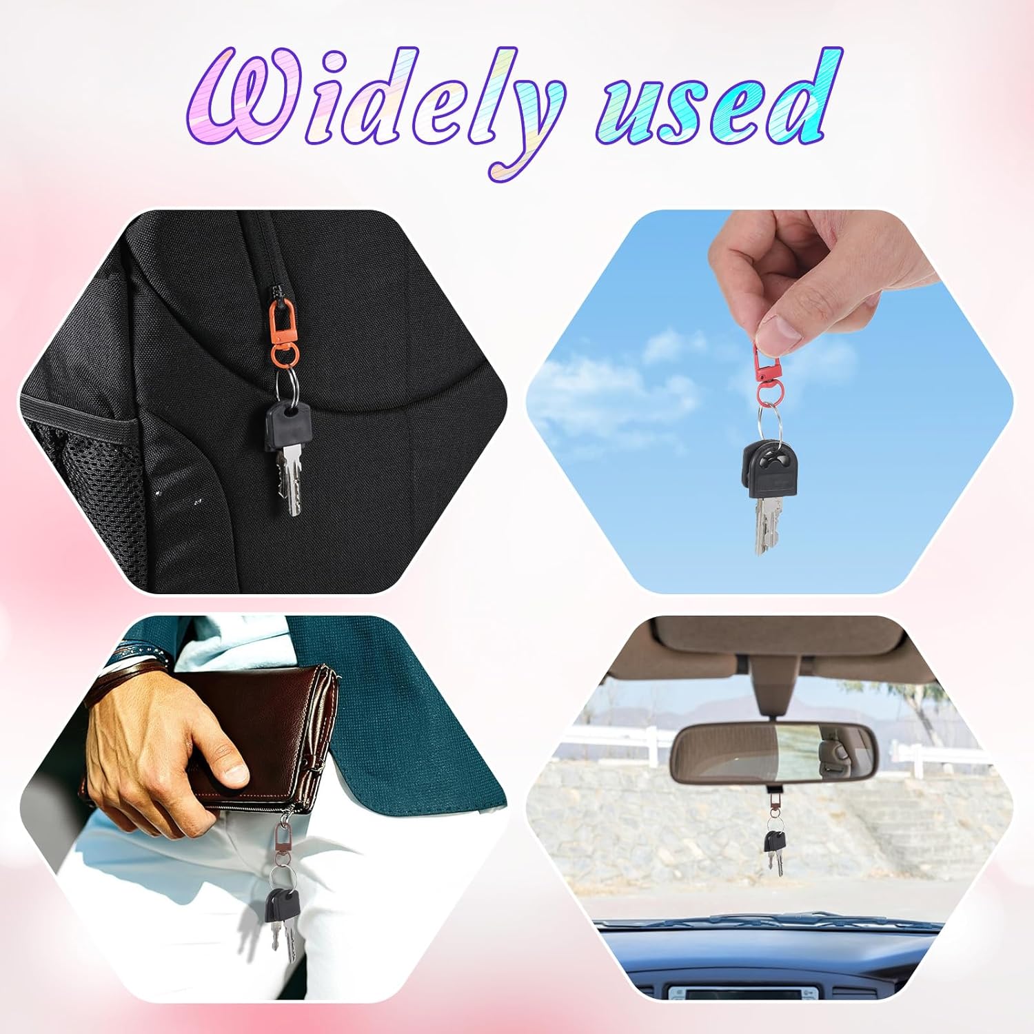 30PCS Metal Lobster Claw Clasps, Lanyard Swivel Snap Hooks with Key Rings, Heavy Duty Metal Keychain Clip, DIY Accessories for Bag Key Chains Connector Jewelry Making (Mixed Color) - Image 4