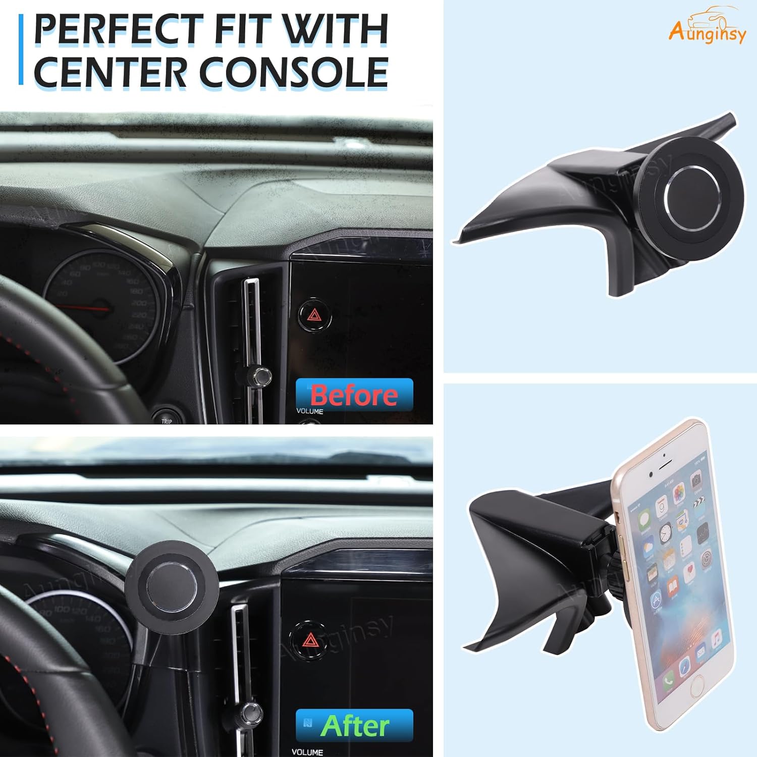 Car Vacuum Magnetic Suction Phone Holder Compatible with Subaru Crosstrek 2024+ & WRX 2022+ Center Console Air Outlet Vent Panel Mobile Phone Mount Dashboard Hands-Free Cell Phones Bracket Accessories