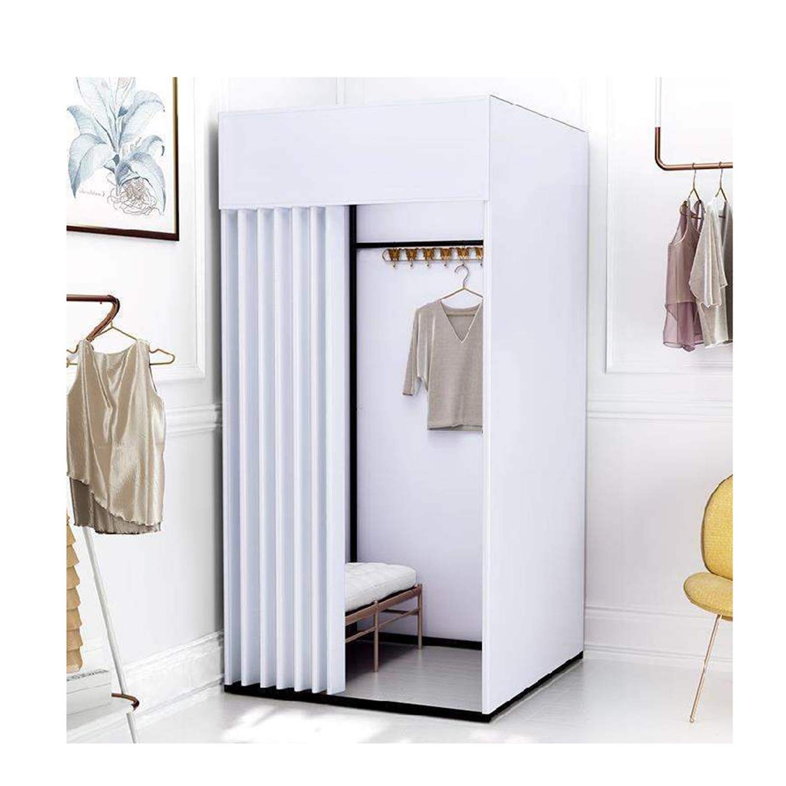 Vestiaire portable avec cadre en métal finition haut de gamme pour showroom chic