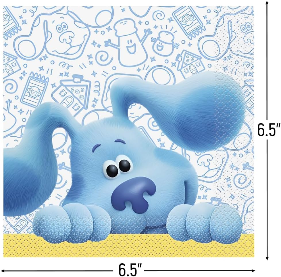 Blue's Clues Themed Luncheon Napkins (Pack of 16) - Sturdy & Absorbent Design - Vibrant & Fun, Perfect for Kids Parties