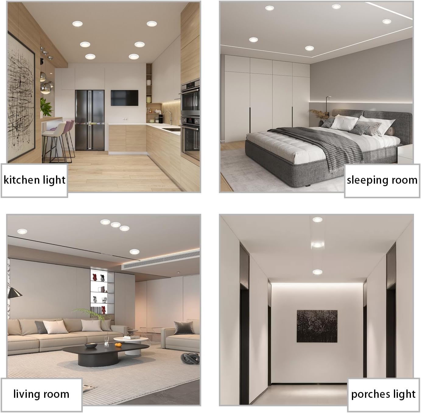 15w Led Flush Mount Ceiling Light 1200lm Round Disk Light Dimmable 5 Cct 3000k -5000k Wafer-Thin Recessed Can Lamp Low Profile Modern Fixture for Bedroom Kitchen Hallway 4 Pack