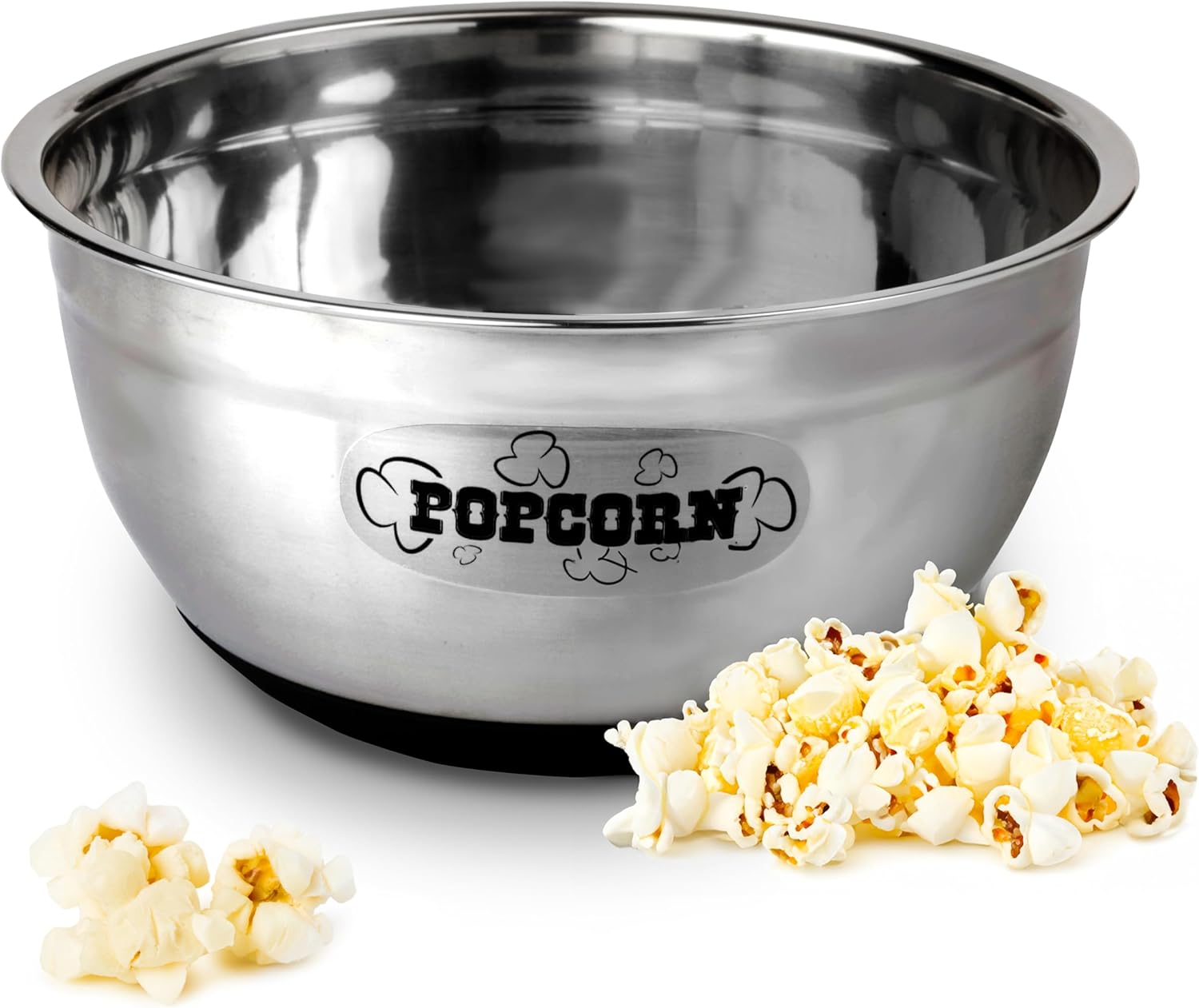 Wabash Valley Farms Gourmet Popcorn Popper, Aluminum Popcorn Pot With Nylon Gears andWabash Valley Farms 8 Quart Stainless Steel Large Popcorn Bowl