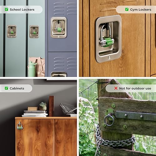 Miniatura 7 de Master Lock Cerradura de combinación de palabras establece tu propia cerradura de palabra cerradura de combinación para armarios de gimnasio y