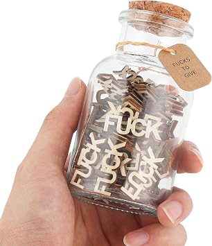 Fucks Wooden Cutouts Letter Piece, Jar of Fucks Gift for Valentine's Day/Birthday/Christmas/Holiday. FUCKS TO GIVE