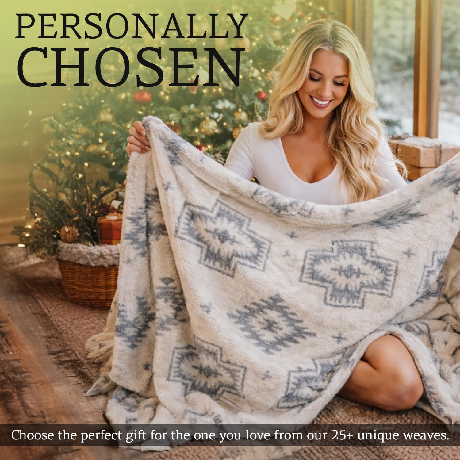 Sacred Thread Aztec Blanket Fleece, Reversible Native American Blanket, Western Throw, Native American Western (Monochrome Flannel) (King (87”x95”))
