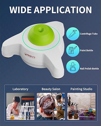 Miniatura 7 de Mini mezclador Vortex con tapa de silicona extra intercambiable, agitador de vórtice de laboratorio con función táctil, 5600 rpm, diámetro orbital