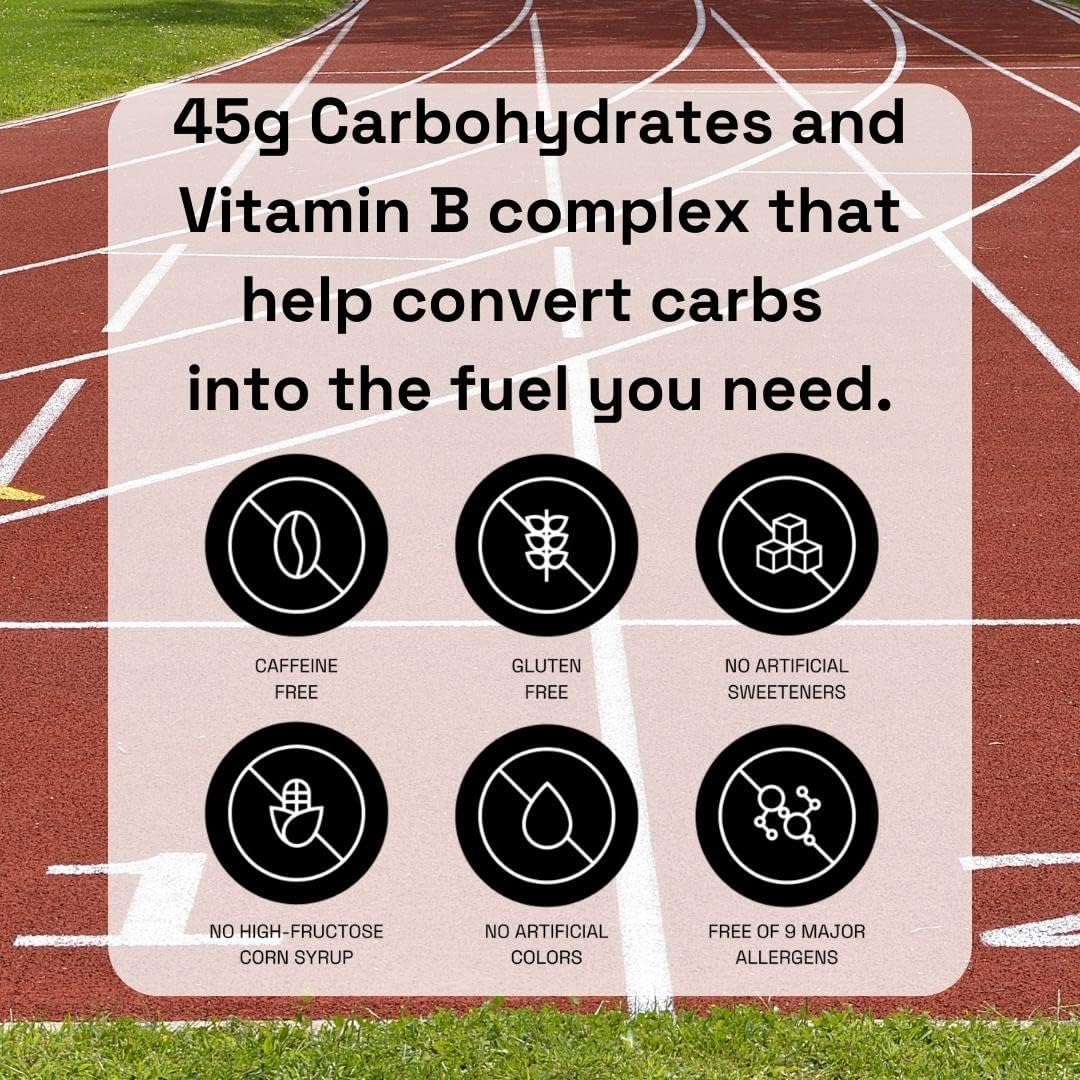 Chargel Strawberry, Pack of 6 Pouches-6.35oz ea: Caffeine-Free Athletic Energy Gel Drink | Refreshing Gel for Endurance | Running, Biking, Triathlon | Unique Texture Carbs & Vitamin B | Gluten Free