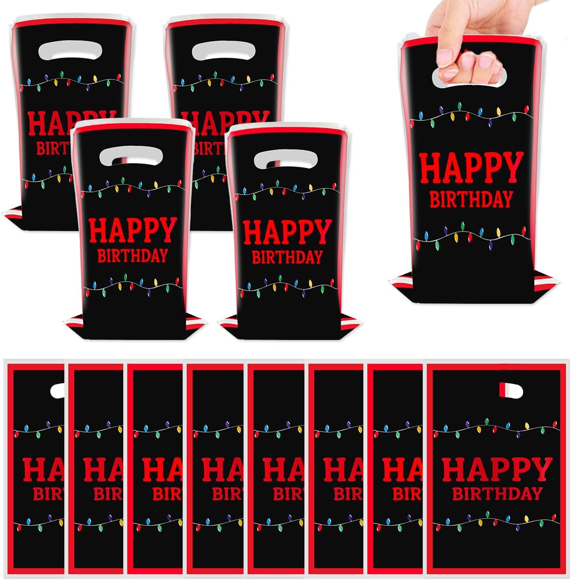 50Pcs Retro Light Bulb Party Candy Bags Spooky Halloween Birthday Supplies