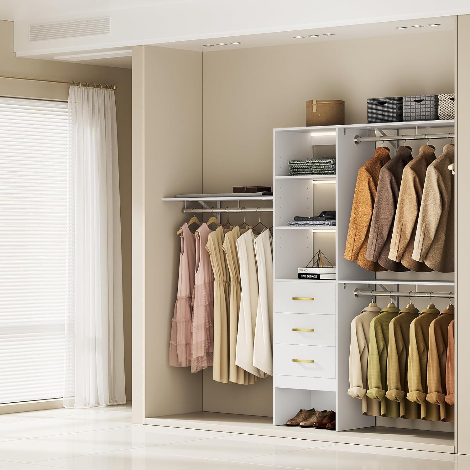 Amazon.com: XDOUT 8ft Closet System with Drawers, 96inch Customizable ...
