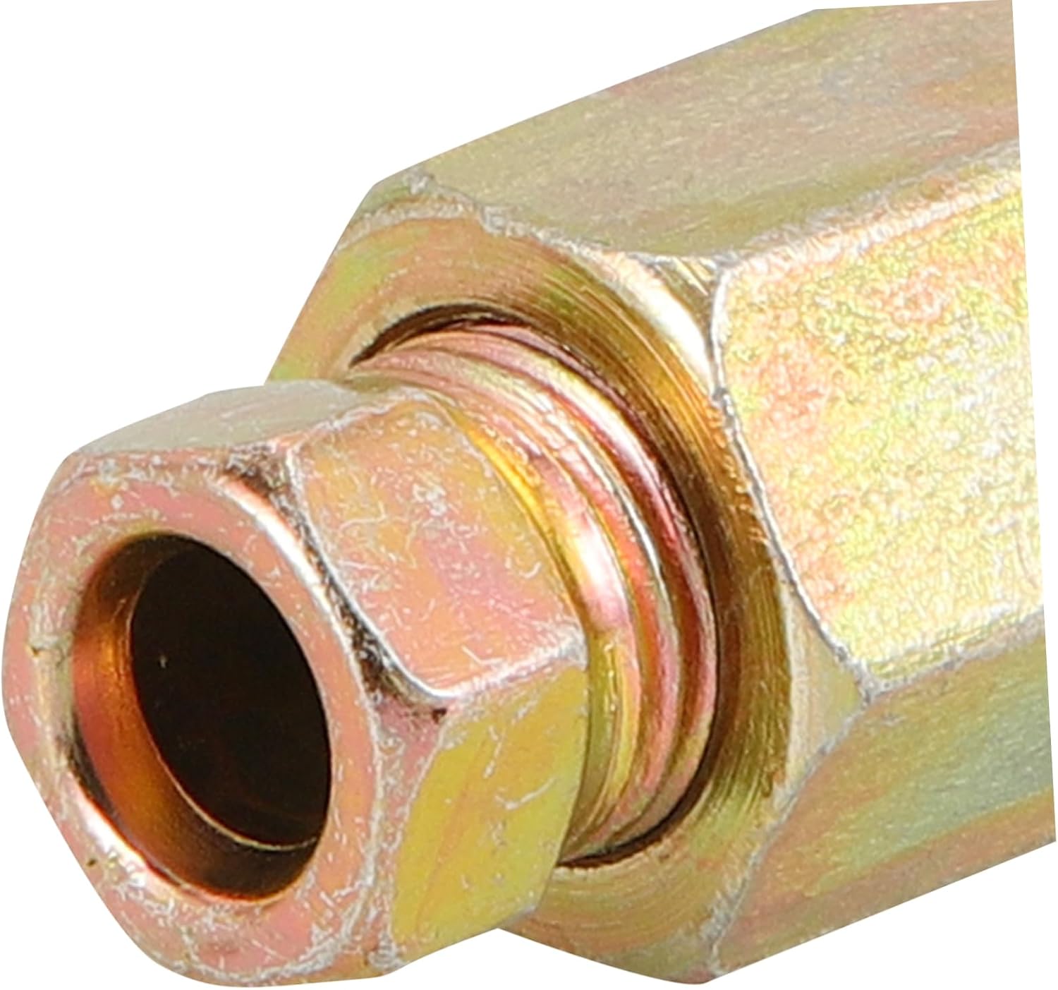PRETYZOOM Brake Oil Pipe Connector Automotive Brake Line Fitting Compression Fitting Lines Fittings Iron Golden