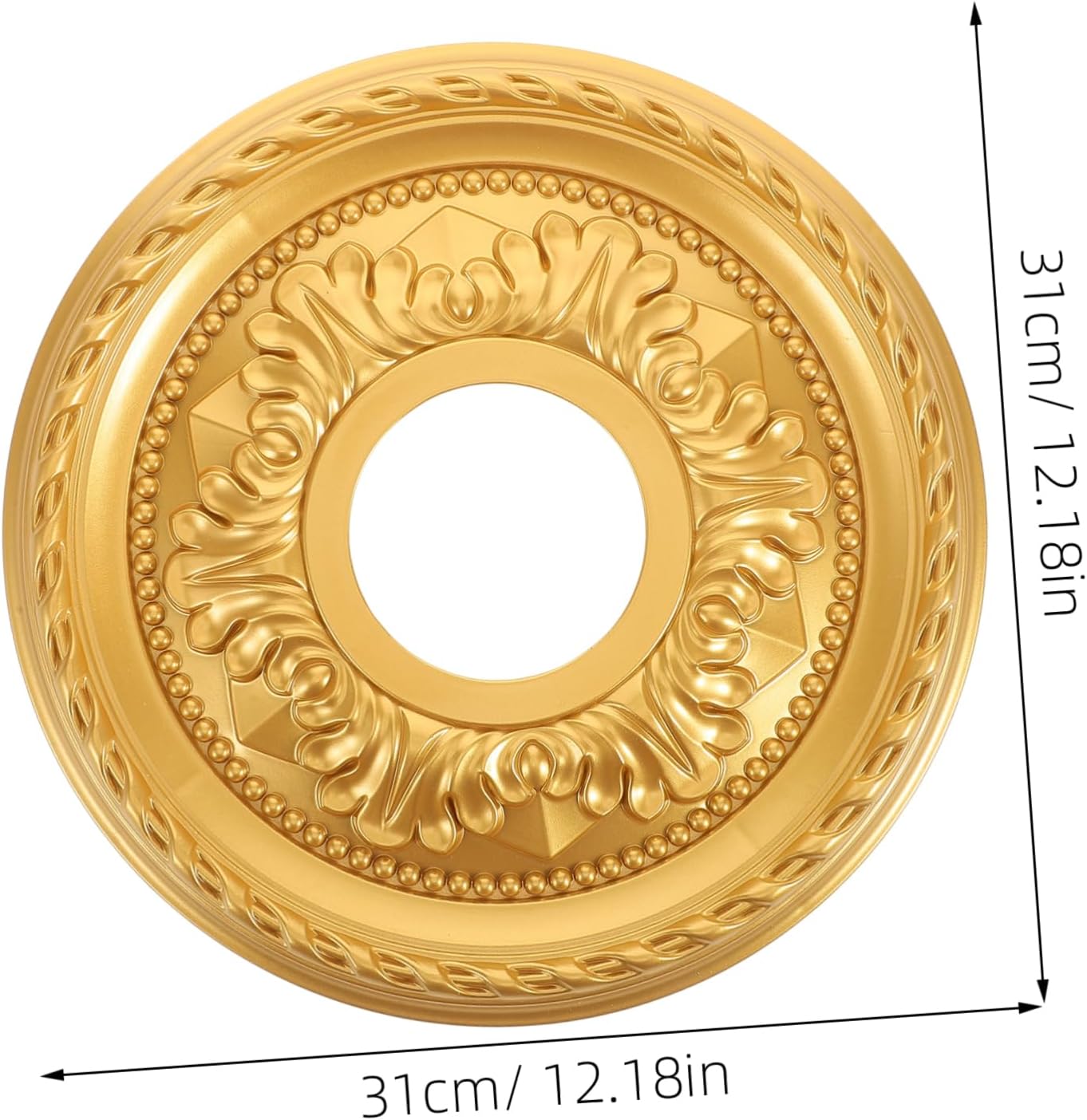 MERRYHAPY Round Ceiling Medallion for Light Fixtures PU Decorative Ceiling Medallion Easy to Install Modern Design for Living Room Bedroom and Hallway