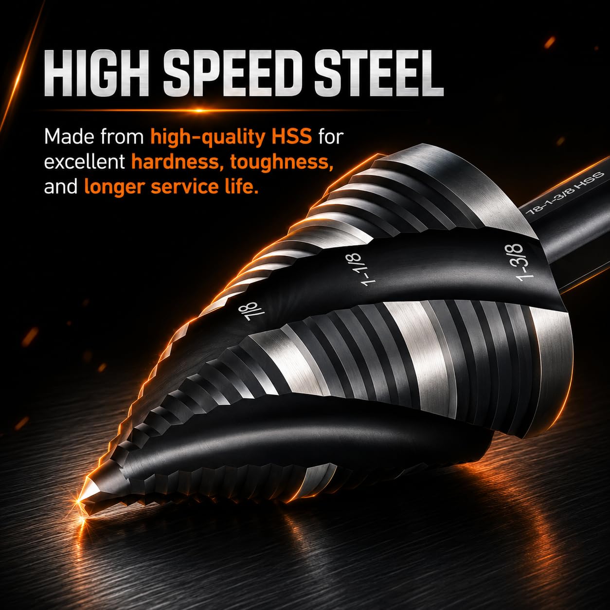 THINKWORK Step Drill Bits - HSS Metal Unibit -5 THINKWORK Step Drill Bits - HSS Metal Unibit -5