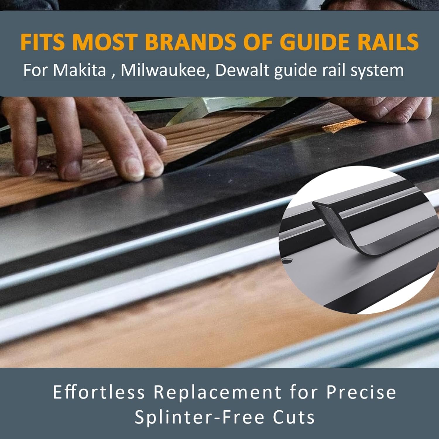 2PK Splinter Guard Replacement Strip for Makita 194419-4 Rails Tape -118”,Compatible with Wen Track Saw Guide and Other Similar Track Saw Rails,Easy-to-Replace Accessories for Precision Cutting