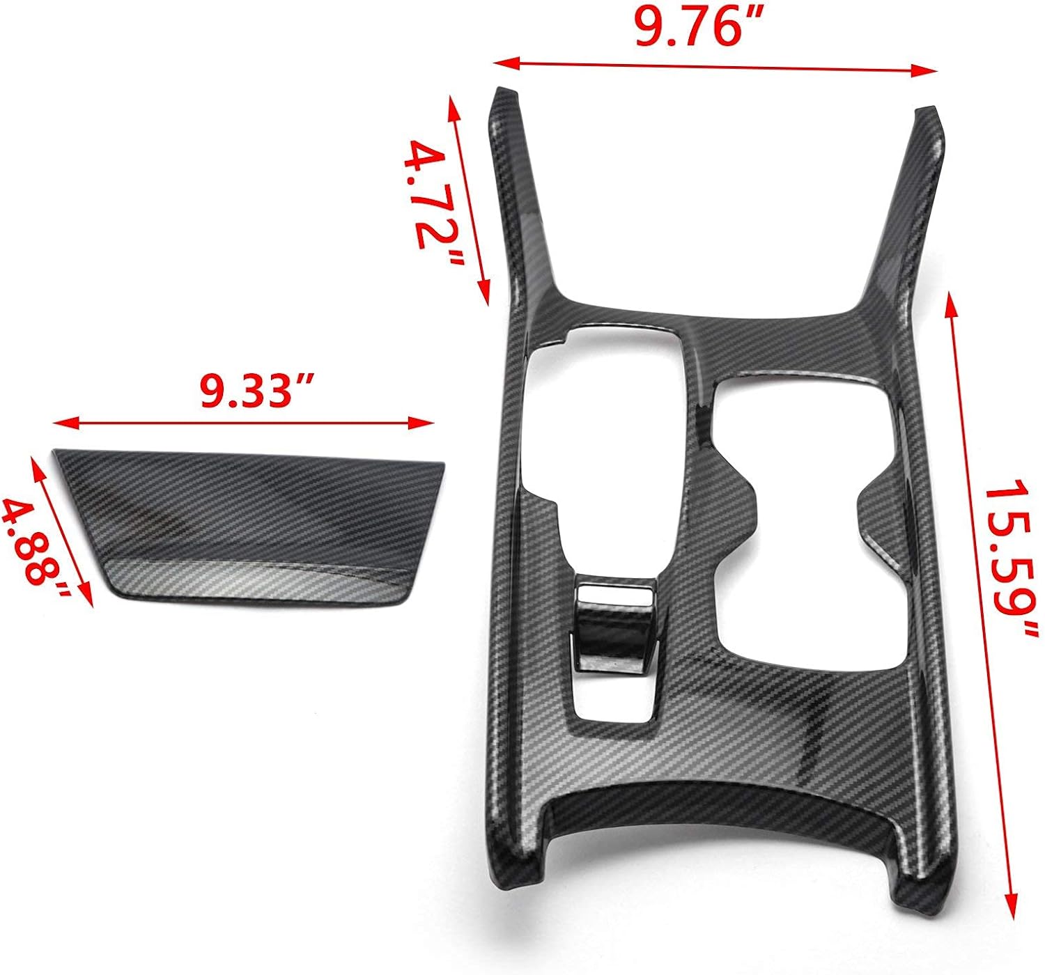 x xotic tech Interior Center Console Gear Shift Frame Panel Water Cup Holder Decoration Cover Trim, Carbon Fiber Pattern, Compatible with Honda Accord 10th Gen 2018-2022 (Gas Version)